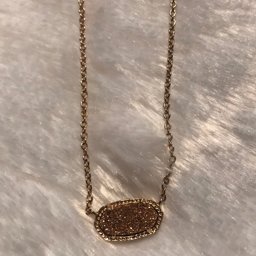 ELISA ROSE GOLD NECKLANCE IN ROSE GOLD DRUSY